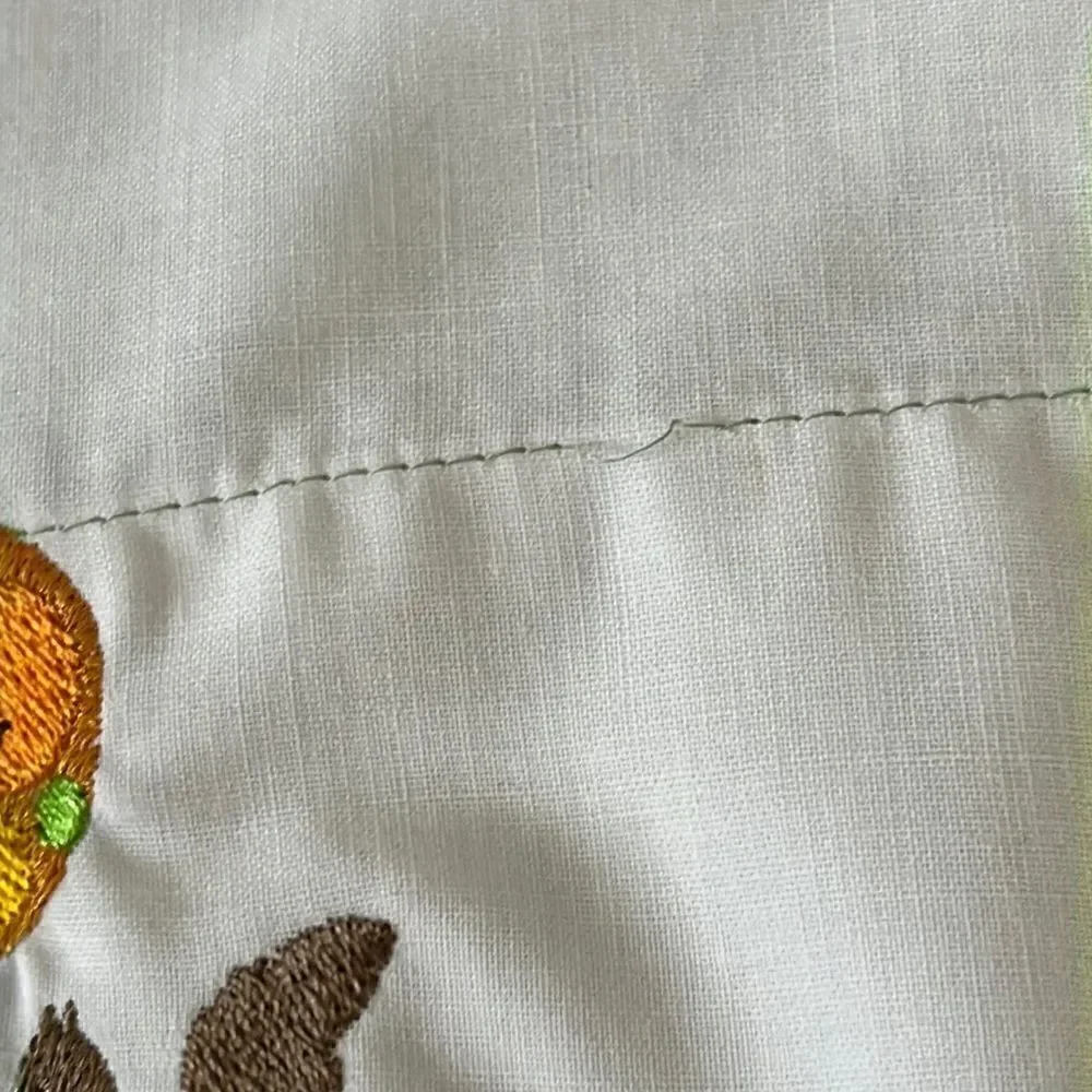 Set 2 Custom Autumn Embroidered White with Red/Brown Floral Accent Pillowcases